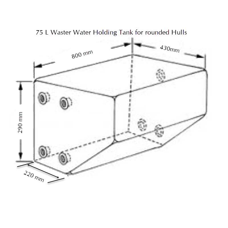 Waste Holding Tank Kit Round Hull Boat Caravan RV